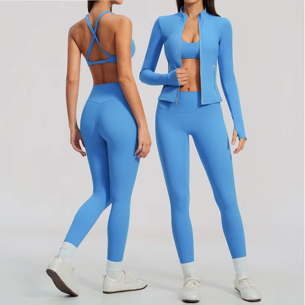 Women 2/3Pcs Yoga Set Zip Up T - đánh giá và giá Crossfit Workout With Equipment