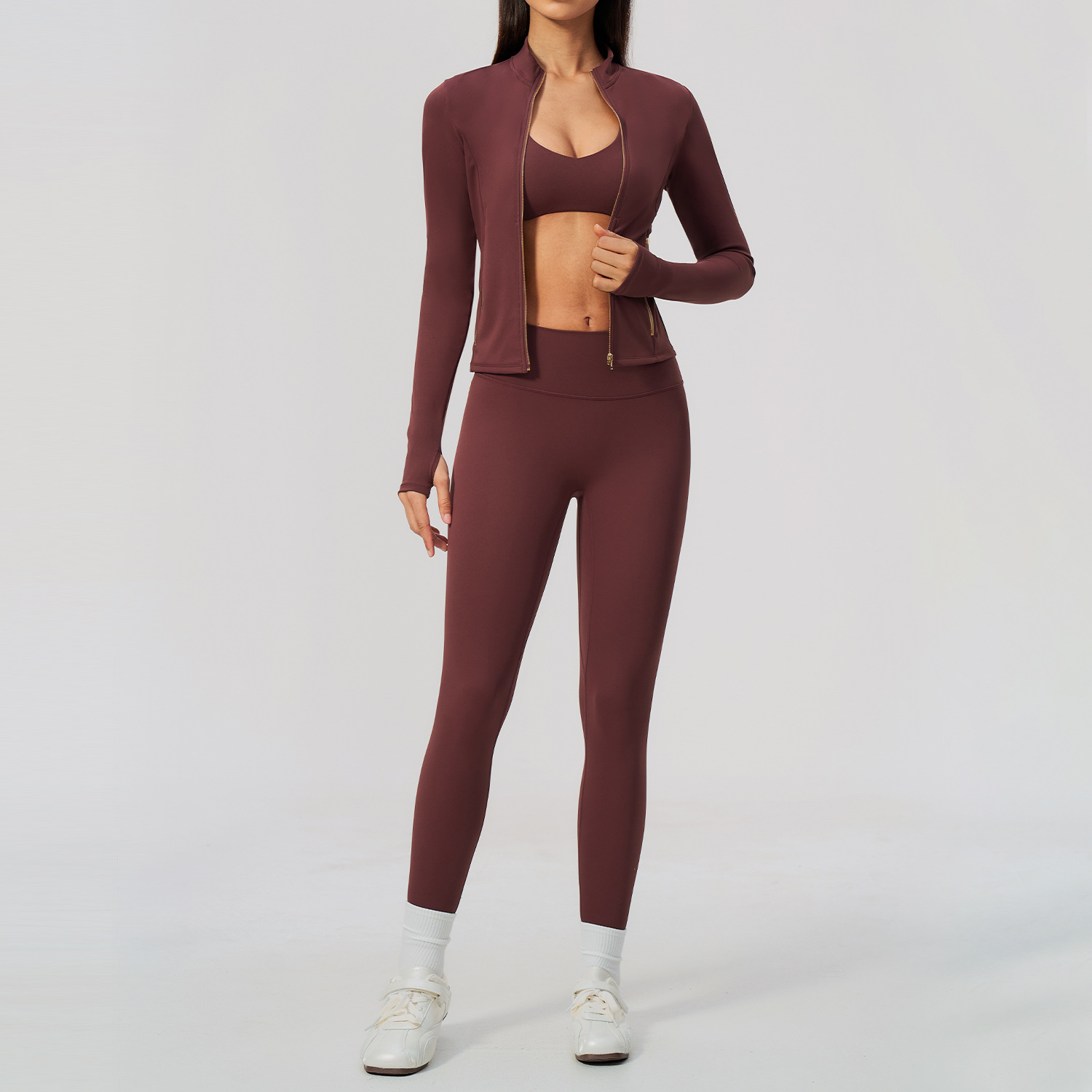 Women 2/3Pcs Yoga Set Zip Up T - đánh giá và giá Crossfit Workout With Equipment