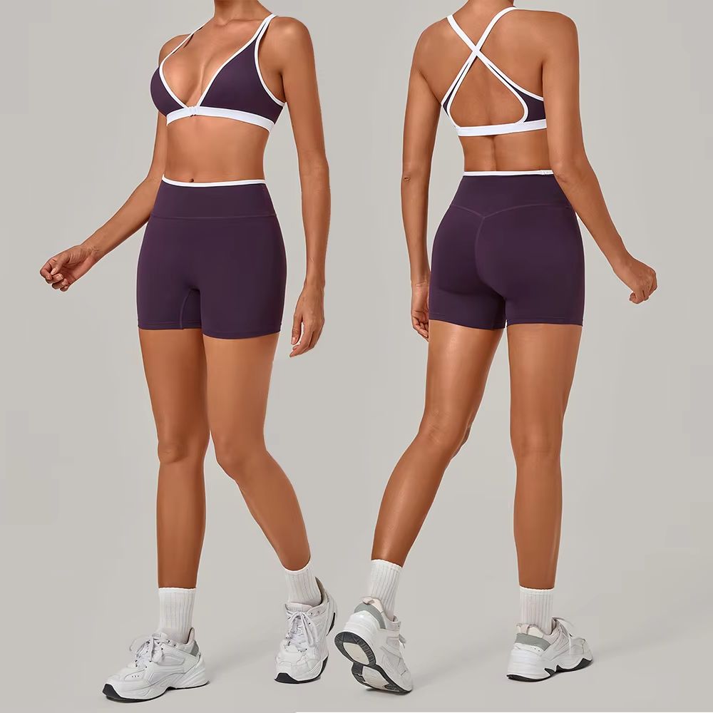 Women 2 Piece Yoga Set Deep V  - đánh giá và giá Crossfit Workout With Equipment